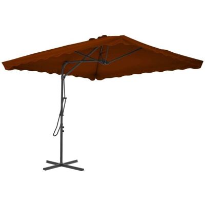vidaXL Outdoor Parasol with Steel Pole Terracotta - Garden Sunshade vidaXL Outdoor Parasol with Steel Pole Terracotta - Garden Sunshade