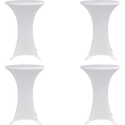 vidaXL 80cm White Stretch Table Cover - Set of 4 vidaXL 80cm White Stretch Table Cover - Set of 4