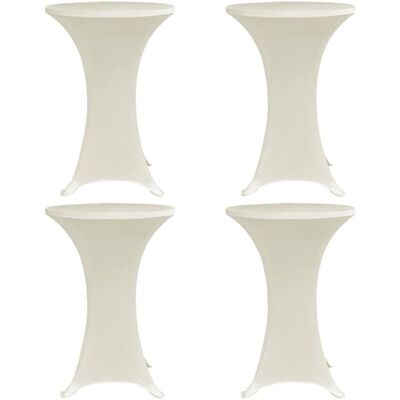 vidaXL 4x Standing Table Cover Ø60cm Cream Stretch Party Slipcovers - Table Cover vidaXL 4x Standing Table Cover Ø60cm Cream Stretch Party Slipcovers - Table Cover