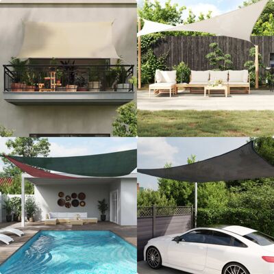vidaXL Triangle Sun Sail 160 g/m² Gray 3x4x5 m UV-resistant HDPE - Sonnensegel vidaXL Triangle Sun Sail 160 g/m² Gray 3x4x5 m UV-resistant HDPE - Sonnensegel