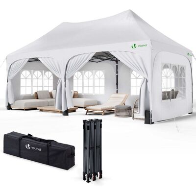 VOUNOT 3x6m Folding Gazebo with 6 Side Walls - Outdoor Event Tent VOUNOT 3x6m Folding Gazebo with 6 Side Walls - Outdoor Event Tent