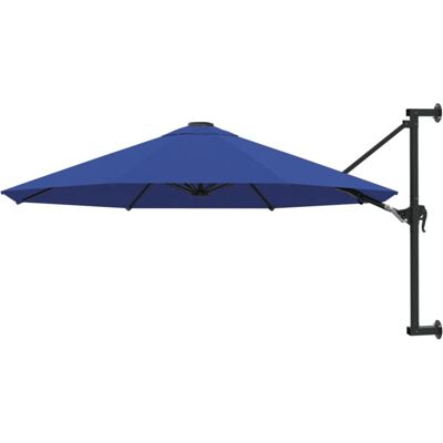 vidaXL Wall-Mounted Garden Parasol with Metal Pole 300 cm Blue vidaXL Wall-Mounted Garden Parasol with Metal Pole 300 cm Blue