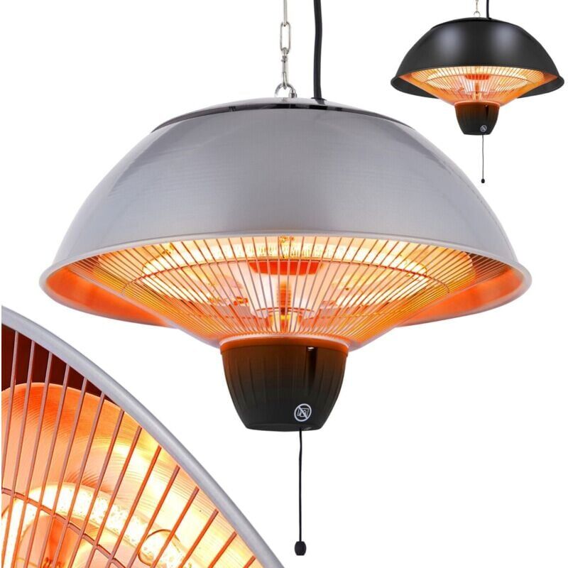 Arebos - Infrared Radiant Ceiling Heater 1500 w with Pull Switch 2 Heat Levels Radiant Heater Balcony Heater Tent Heater Patio Heater Outdoor