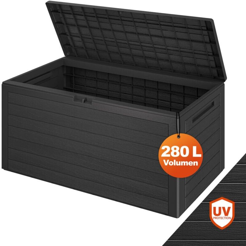 Deuba - Garden Storage Box Outdoor Cushion Tool 280L Chest 120x45x60cm Plastic Deck Container Patio Balcony Terrace