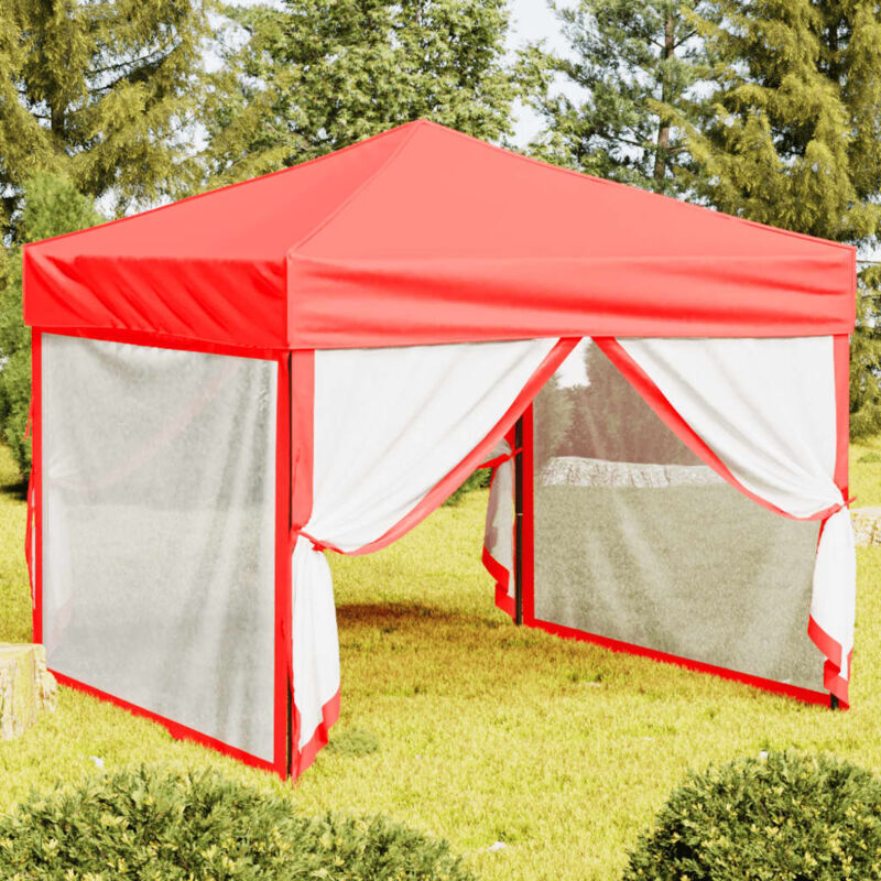 Bonnevie - Folding Party Tent,Family Tent,Camping tent with Sidewalls Red 3x3 m VSVS205699