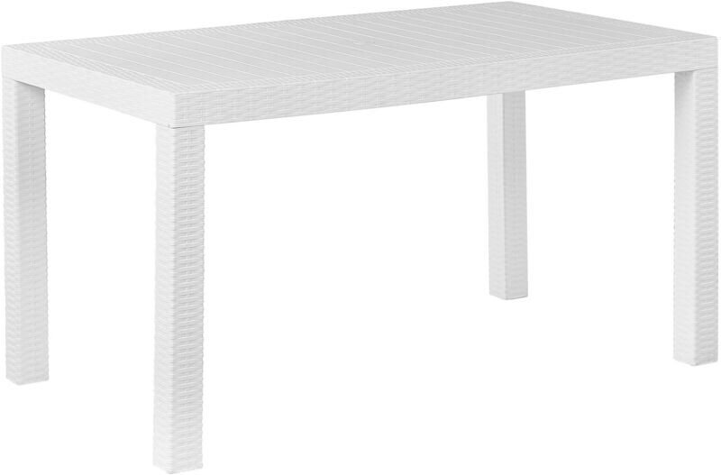 Beliani - Outdoor Garden Dining Table for 6 Rectangular 140 x 80 cm White Fossano