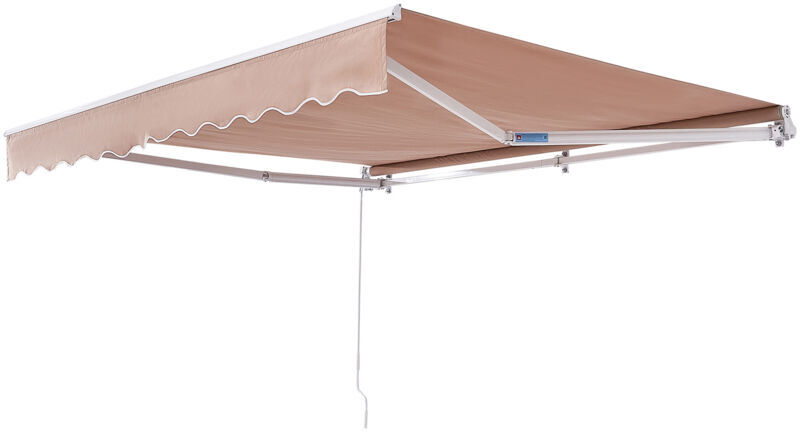 Mophorn - Manual Retractable Awning 13x8 ft Outdoor Patio Sun Shade Water-Resistant Polyester Crank Handle Shelter for Backyard Balcony