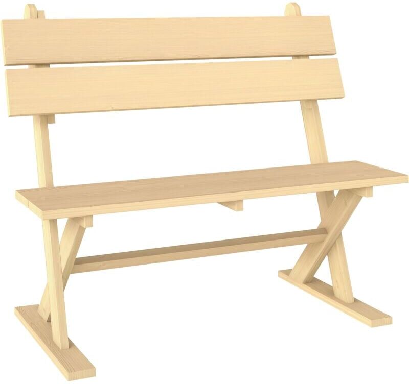 Outsunny - 2 Seater Wooden Garden Bench Outdoor Loveseat with Back, Natural
