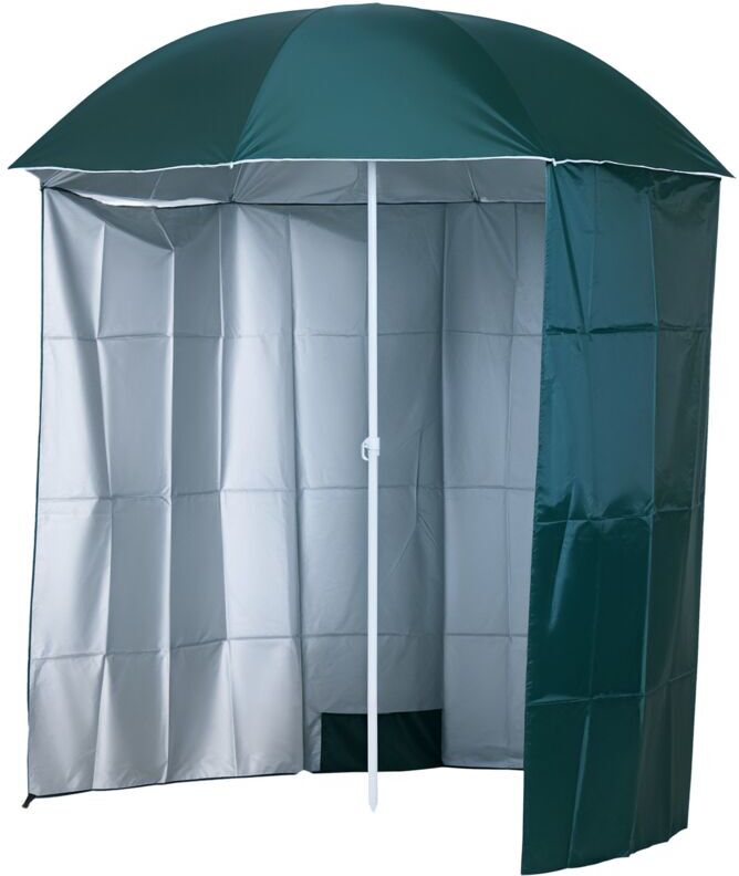 2.2M Outdoor Parasol Fishing Umbrella Beach Sun Shelter w/ Carry Bag Green - Outsunny