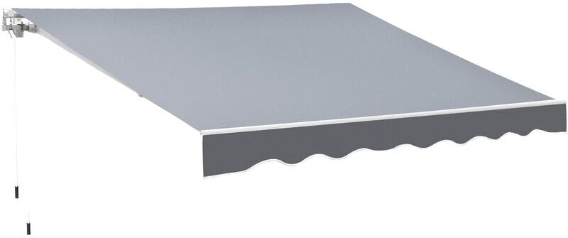 Outsunny Garden Sun Shade Canopy Retractable Awning Grey