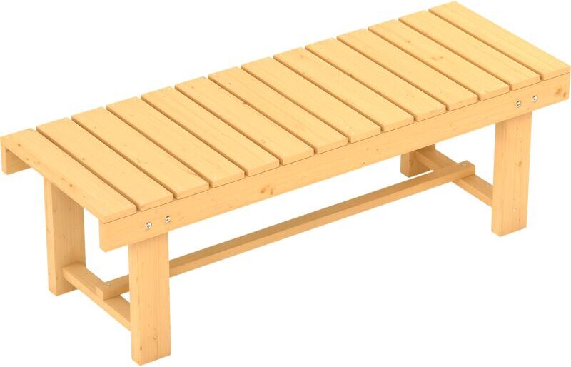 1.1M Outdoor Garden Bench Patio Loveseat Fir Wood 2 Person Fir Wood Color - Outsunny