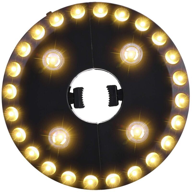 BEIJIYI Patio Umbrella Light, Warm White, 3 Brightness Modes, 28 LED Lights at 200 Lumens, 4 AA Batteries Powered, for Patio Umbrella, Camping Tents