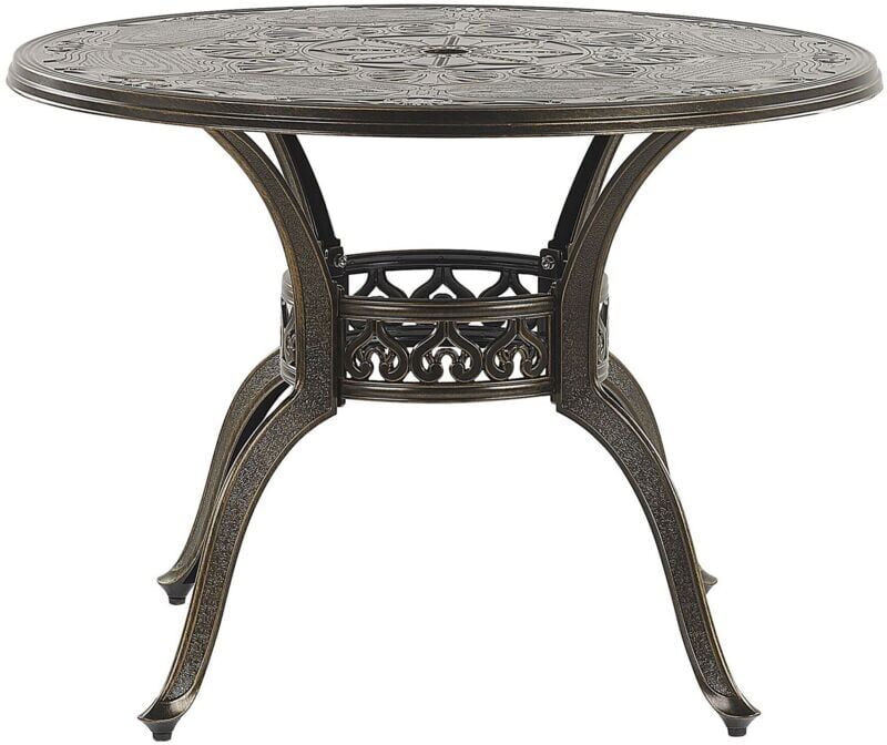BELIANI Garden Dining Table SAPRI 100 cm 100 cm Metal Dark Brown