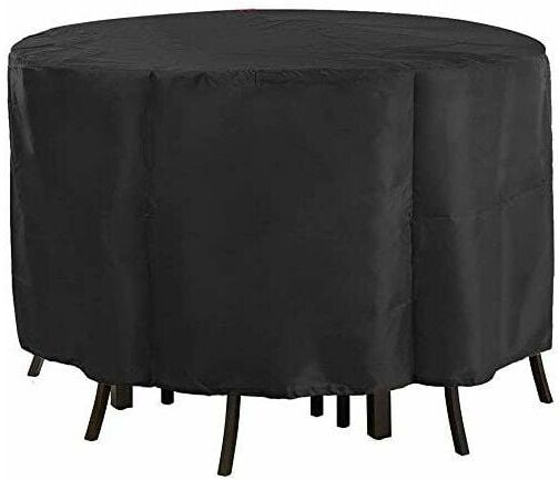 DEWDAT Round Garden Table, Round Patio Table Chair Cover, Wind, Water And uv Resistant Heavy Duty Oxford Outdoor Patio Furniture Cover - As Shown, 142x68cm