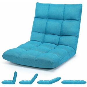 COSTWAY 14 Position Adjustable Floor Chair Padded Gaming Sofa Recliner Lounger with Back