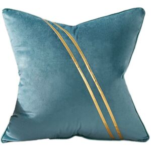 PESCE 18 x 18 Inch Gold Leather Striped Lines Velvet Cushion Case Luxury Modern Throw Pillow Cover Decorative Pillow for Couch Living Room Bedroom