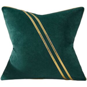 PESCE 18 x 18 Inch Gold Leather Striped Lines Velvet Cushion Case Luxury Modern Throw Pillow Cover Decorative Pillow for Couch Living Room Bedroom Car-Teal