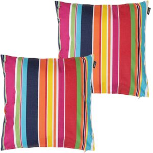 Bean Bag Bazaar - 2 Pack Outdoor Cushion -43cm x 43cm - Ready Fibre Filled, Water Resistant - Decorative Scatter Cushions for Garden Chair, Bench, or