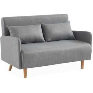 SWEEEK 2-Seater convertible sofa with wooden legs, L130 x l81 x H82cm, grey - Light Grey