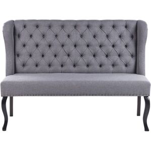 Beliani - Fabric 2-Seater Kitchen Wingback Sofa Grey Polyester Black Cabriole Legs Torsby - Grey