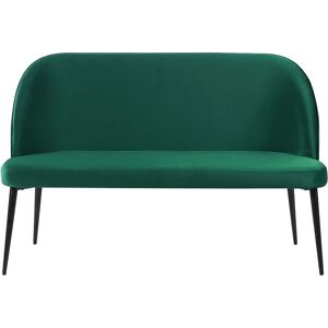Beliani - 2-Seater Kitchen Sofa Bench Green Velvet Upholstery Black Metal Legs Osby - Green
