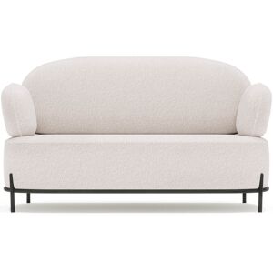 PRIVATEFLOOR 2/3-Seater Sofa - Upholstered in Bouclé Fabric - Baman White Metal, Wood, Boucle - White