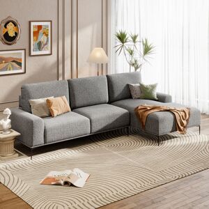 LIVINGANDHOME 2.58m w L-Shape 3 Seat Corner Sofa Sleeper Sofa Couch