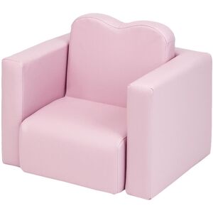 FAMIHOLLD 2in1 Children Sofa Multi-Functional Kids Armchair Sofa and Table-Pink - Red