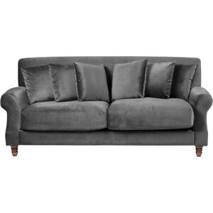 BELIANI Living Room 3 Seater Sofa Couch Vintage Velvet Grey Eike - Grey