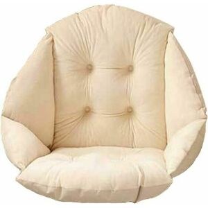 Denuotop - 40 40 48cm Chair Cushion with Backrest Seat Shell Armchair Soft Velvet Waterproof Elastic for Chair Rattan Straw Garden Beige