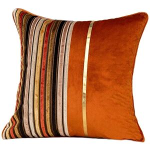 PESCE 4pcsStriped Patchwork Velvet Throw Pillow Cover Gold Leather Cushion Case Modern Zippered Pillowcase for Sofa Couch Bedroom Living Room Home