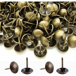 HÉLOISE 500 Pieces Upholstery Nails, Heavy Duty 17X11 MM Bronze Decorative Upholstery Nails Retro Nail DIY Upholstery Nails for Furniture Sofas Armchairs