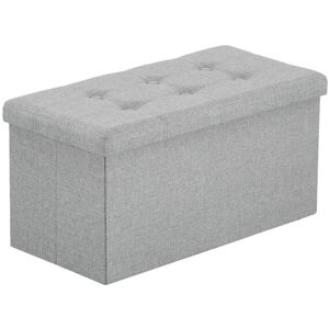 DENUOTOP 76x38x38cm Pull Point Linen mdf Foldable Storage Footstool Light Grey