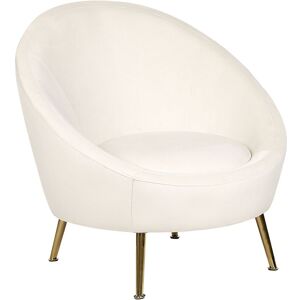 Beliani - Accent Tub Chair Glam Velvet Fabric Upholstery Gold Legs White Langa - White