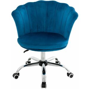 COSTWAY Adjustable Velvet Arm Chair Rolling Mid-Back Shell Leisure Vanity Chair Swivel