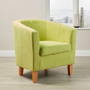 STAFFORD Apple Green Fabric Tub Chair Wooden Legs Armchair Living Room Office - Green