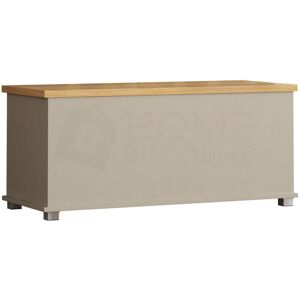 HOME DISCOUNT Arlington Toy Box Storage Ottoman Bench Seat Bedroom Hallway Chest, Grey