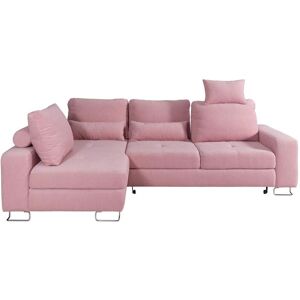 FURNITURE STORY Asti Corner Sofa Bed Left Baby Pink Sofia 08