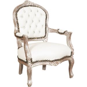 Biscottini - Baroque bed armchair 73x50x51 cm Louis xvi chair French style Upholstered armchair bedroom Mini armchair room with armrests