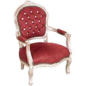 Biscottini - Baroque bed armchair 73x50x51 cm Louis xvi chair French style Upholstered armchair bedroom Mini armchair room with armrests