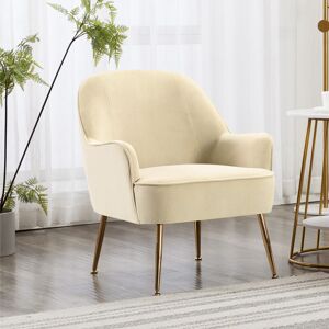 Warmiehomy - Beige Contemporary Upholstered Comfy Armchair