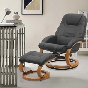 WARMIEHOMY Black Ergonomic Executive Office Reclining Chair with Footstool