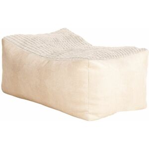 HUMZA AMANI Bonkers Lounger Stool Bean Bag with Beans Filling - Stone/Ivory - Ivory