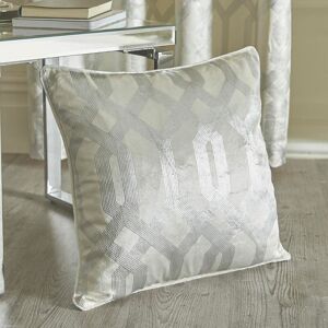 By Caprice - Home Claudette Velvet Foil Print Filled Cushion, Ivory, 43 x 43 Cm