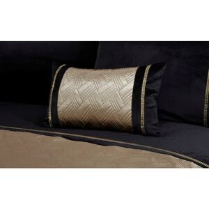 Rapport Home - Capri Gold Black 30x50cm Boudoir Filled Cushion Bed/Sofa Accessory Velvet - Black