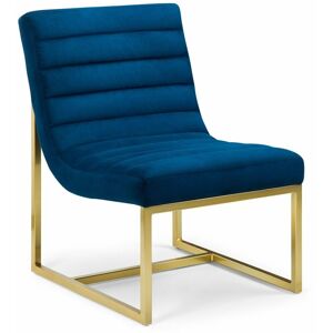 Netfurniture - Caravagio Velvet Chair - Blue & Gold - blue & gold