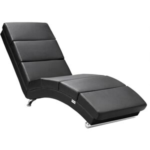 CASARIA Chaise Longue Relaxing Faux Leather Lounger Reclining Living Room Single Chair Recliner Bedroom Office Seat Faux Leather Black - Black