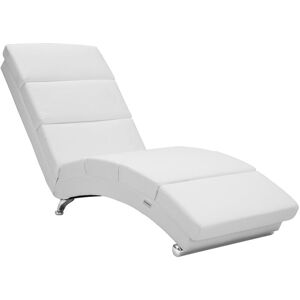 Casaria Chaise Longue Relaxing Faux Leather Lounger Reclining Living Room Single Chair Recliner Bedroom Office Seat Faux Leather White - White - Artificial