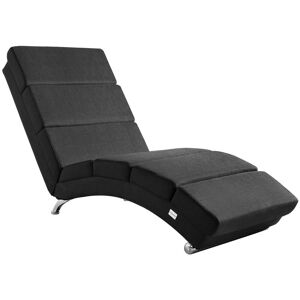 Chaise Longue Relaxing Faux Leather Lounger Reclining Living Room Single Chair Recliner Bedroom Office Seat Fabric Anthracite - Anthracite - Casaria