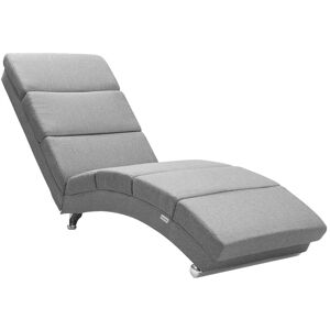 Chaise Longue Relaxing Faux Leather Lounger Reclining Living Room Single Chair Recliner Bedroom Office Seat Fabric Grey - Grey - Casaria